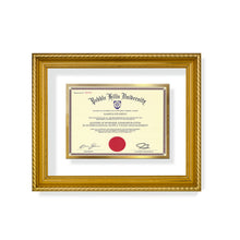 Load image into Gallery viewer, Diviniti Customized Gold Plated Frame for Certificates |  DG Frame 056 Size 2.5 and 24K Gold Plated Foil| Personalized Gifts (28 CM X 23 CM)