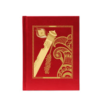 Load image into Gallery viewer, DIVINITI 24K Gold Plated Flute Notebook | Religious Diary Hardcover 17 x 13.5 cm | Journal Diary for Work, Travel, College |A Journal to Inspire and Empower Your Life| 100 Pages Red Color
