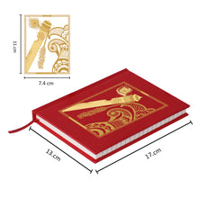 Load image into Gallery viewer, DIVINITI 24K Gold Plated Flute Notebook | Religious Diary Hardcover 17 x 13.5 cm | Journal Diary for Work, Travel, College |A Journal to Inspire and Empower Your Life| 100 Pages Red Color
