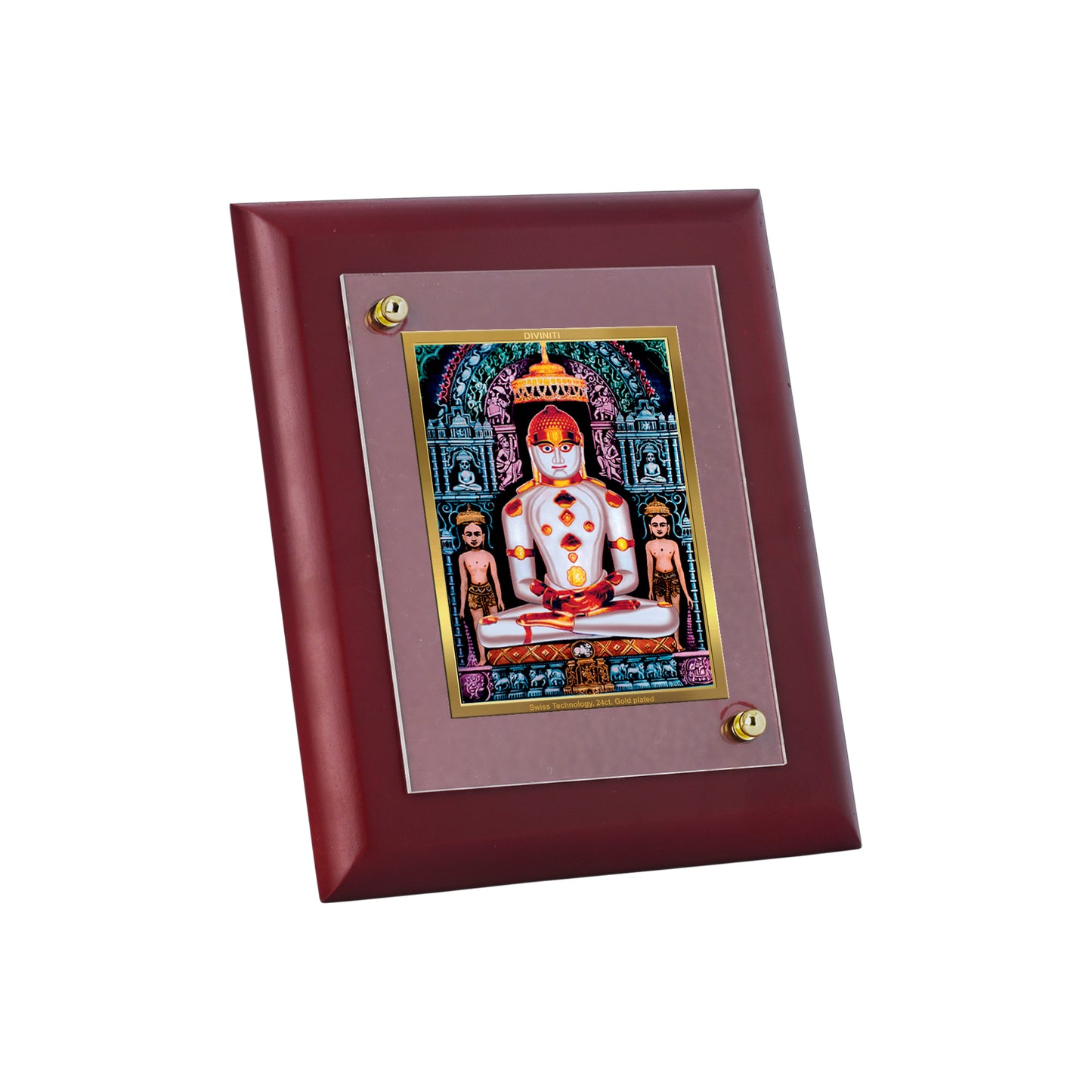 Diviniti 24K Gold Plated Foil Adinath Photo Frame Home & Office Decor, Tabletop, Puja Room, Workshop, Gift Items | MDFS2 (20x16 CM)