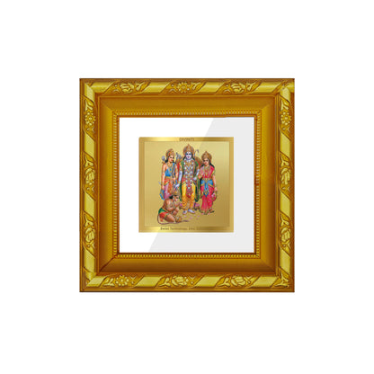 DIVINITI 24K Gold Plated Lord Ram Darbar Traditional Wall Photo Frame Idol for Home & Office Decor, Puja Room, Premium Gifts | DG103S1A (10x10 CM)