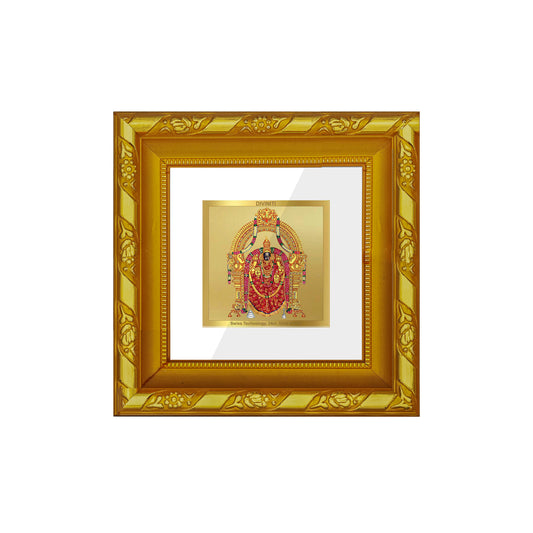 DIVINITI 24K Gold Plated Padmavathi Modern Wall Photo Frame Idol for Workshop, Puja Room, Home Decor, Luxurious Gifts | DG103S1A (10x10 CM)