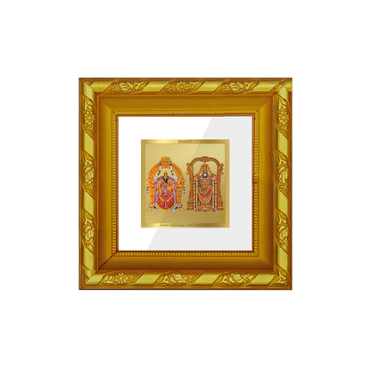 DIVINITI 24K Gold Plated Foil Padmavathi Balaji Stylish Wall Photo Frame Idol for Workshop, Puja Room, Home Decor, Luxurious Gifts | DG103S1A (10x10 CM)