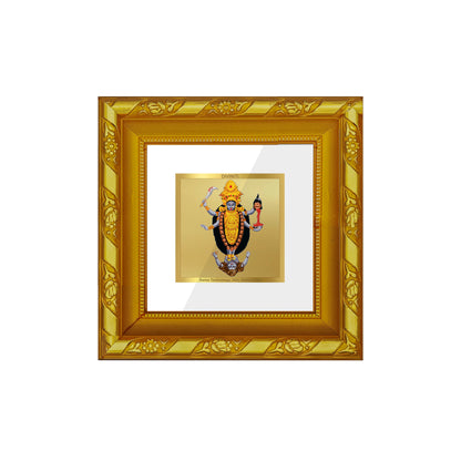 DIVINITI 24K Gold Plated Foil Goddess Kali Photo Frame Idol for Workshop, Wall Hanging, Puja Room, Table Top, Home Decor, Gifts | DG103S1A (10x10 CM)