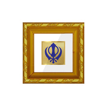 Load image into Gallery viewer, DIVINITI 24K Gold Plated Khanda Sahib Photo Frame For Home Decor Showpiece, Office, Gift (10.8 X 10.8 CM)
