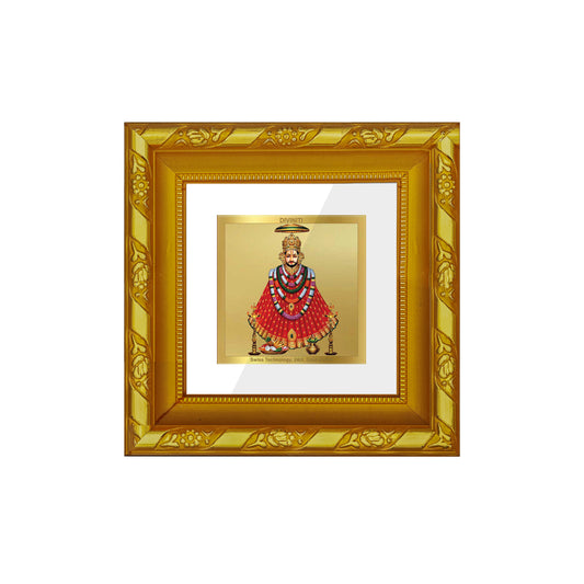 DIVINITI 24K Gold Plated Foil Khatu Shyam Photo Frame for Prayer, Home & Office Wall Decor, Workshop, Gifts | DG103S1A (10x10 CM)