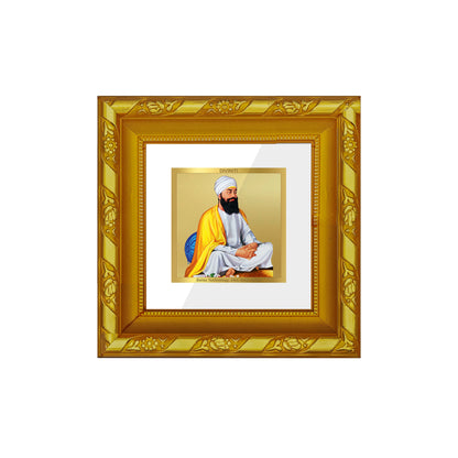 DIVINITI 24K Gold Plated Foil Guru Tegh Bahadar Sahib Ji Photo Frame for Home Decor, Wall Hanging, Puja Room, Workshop, Gifts|DG103S1A (10x10 CM)