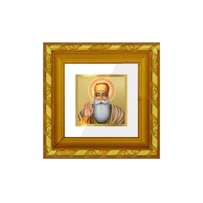 DIVINITI 24K Gold Plated Foil Guru Nanak Dev Ji Photo Frame for Table Top, Home Wall Decor, Workshop, Premium, Gifts|DG103S1A (10x10 CM)