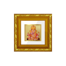 Load image into Gallery viewer, DIVINITI 24K Gold Plated Dagdu Ganesh Photo Frame For Home Decor, Puja, Festival Gift (10.8 X 10.8 CM)
