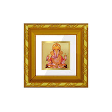 Load image into Gallery viewer, DIVINITI 24K Gold Plated Dagdu Ganesh Photo Frame For Home Decor, Puja, Festival Gift (10.8 X 10.8 CM)