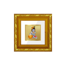 Load image into Gallery viewer, DIVINITI 24K Gold Plated Bal Gopal Photo Frame For Living Room, Festive Gift, Puja (10.8 X 10.8 CM)
