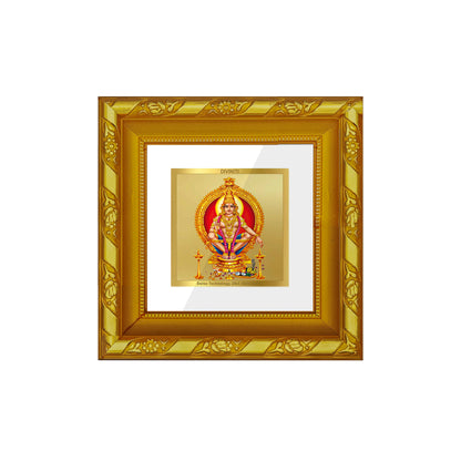 DIVINITI 24K Gold Plated Foil Ayyappan Ji Stylish Photo Frame for Wall Hanging, Workshop, Table Top, Home Decor, Gift|DG103S1A (10x10 CM)