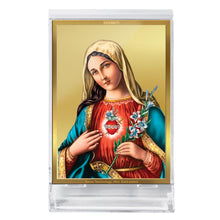Load image into Gallery viewer, Diviniti 24K Gold Plated Mother Mary Frame For Car Dashboard, Home Decor, Festival Gift (11 x 6.8 CM)
