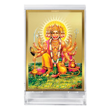 Load image into Gallery viewer, Diviniti 24K Gold Plated Panchmukhi Hanuman Frame For Car Dashboard, Home Decor, Puja, Gift (11 x 6.8 CM)
