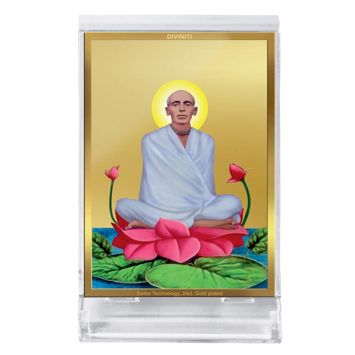 Diviniti 24K Gold Plated Foil Ram Thakur Frame For Car Dashboard, Home Decor, Gift (11 x 6.8 CM)