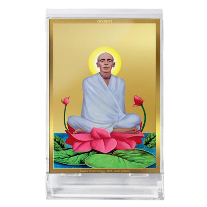Diviniti 24K Gold Plated Foil Ram Thakur Frame For Car Dashboard, Home Decor, Gift (11 x 6.8 CM)