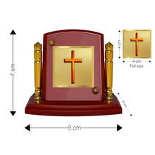 Load image into Gallery viewer, Diviniti 24K Gold Plated Holy Cross For Car Dashboard, Home Decor, Table Top, Gift (7 x 9 CM)
