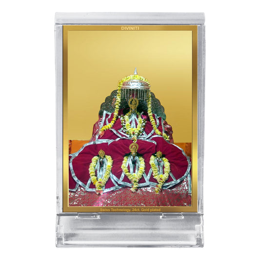 Diviniti 24K Gold Plated Foil Ram Lalla Frame For Car Dashboard, Home Decor Showpiece, Table (11 x 6.8 CM)