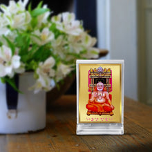 Load image into Gallery viewer, Diviniti 24K Gold Plated Raghavendra Swamy Frame For Car Dashboard, Home Decor, Table Top (11 x 6.8 CM)
