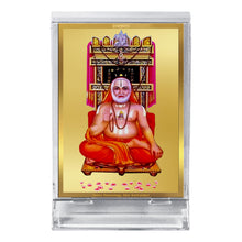 Load image into Gallery viewer, Diviniti 24K Gold Plated Raghavendra Swamy Frame For Car Dashboard, Home Decor, Table Top (11 x 6.8 CM)
