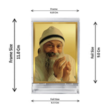 Load image into Gallery viewer, Diviniti 24K Gold Plated Osho Rajneesh Frame For Car Dashboard, Home Decor, Gift (11 x 6.8 CM)