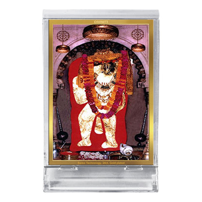 Diviniti 24K Gold Plated Foil Lord Mehandipur Balaji Frame For Car Dashboard, Home Decor, Puja, Gift (ACF 3)(11 x 6.8 CM)