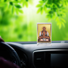Load image into Gallery viewer, Diviniti 24K Gold Plated Mahavira Frame For Car Dashboard, Home Decor, Festival Gift (11 x 6.8 CM)
