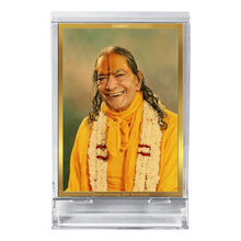 Load image into Gallery viewer, Diviniti 24K Gold Plated Kripalu Ji Maharaj Frame For Car Dashboard, Home Decor, Table (11 x 6.8 CM)
