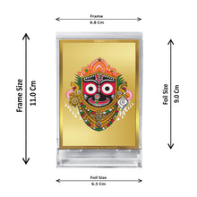 Load image into Gallery viewer, Diviniti 24K Gold Plated Jagannath Ji Frame For Car Dashboard, Home Decor, Puja, Gift (11 x 6.8 CM)
