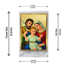 Load image into Gallery viewer, Diviniti 24K Gold Plated Holy Family Frame For Car Dashboard, Home Decor Showpiece, Gift (11 x 6.8 CM)

