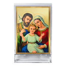 Load image into Gallery viewer, Diviniti 24K Gold Plated Holy Family Frame For Car Dashboard, Home Decor Showpiece, Gift (11 x 6.8 CM)
