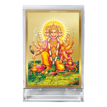 Load image into Gallery viewer, Diviniti 24K Gold Plated Panchmukhi Hanuman Frame For Car Dashboard, Home Decor Showpiece, Gift (11 x 6.8 CM)