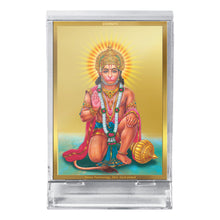 Load image into Gallery viewer, Diviniti 24K Gold Plated Hanuman Ji Frame For Car Dashboard, Home Decor, Table Top, Worship (11 x 6.8 CM)
