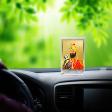Load image into Gallery viewer, Diviniti 24K Gold Plated Guru Gobind Singh Frame For Car Dashboard, Home Decor, Table Top, Festival Gift (11 x 6.8 CM)
