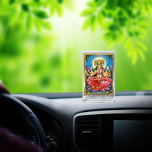 Load image into Gallery viewer, Diviniti 24K Gold Plated Gayatri Mata Frame For Car Dashboard, Home Decor, Puja, Festival Gift (11 x 6.8 CM)
