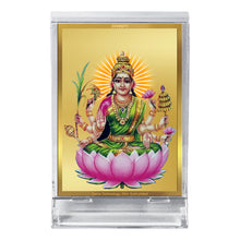 Load image into Gallery viewer, Diviniti 24K Gold Plated Dhanya Lakshmi Frame For Car Dashboard, Home Decor, Table Top, Puja, Gift (11 x 6.8 CM)
