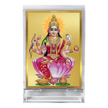 Load image into Gallery viewer, Diviniti 24K Gold Plated Dhan Lakshmi Frame For Car Dashboard, Home Decor, Table Top, Puja, Gift (11 x 6.8 CM)