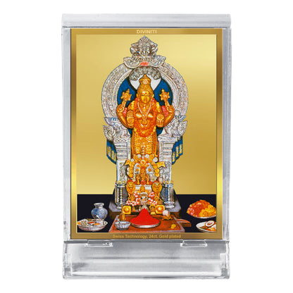 Diviniti 24K Gold Plated Foil Annapoorna Frame For Car Dashboard, Home Decor, Worship & Gift (11 x 6.8 CM)