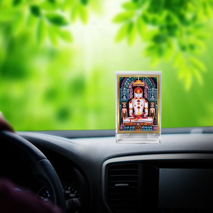 Diviniti 24K Gold Plated Foil Adinath Ji Frame For Car Dashboard, Home Decor, Table Top, Gift (11 x 6.8 CM)