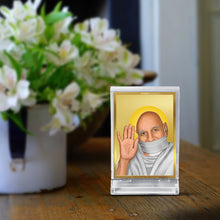 Load image into Gallery viewer, Diviniti 24K Gold Plated Acharya Tulsi Frame For Car Dashboard, Home Decor, Table Top, Gift (11 x 6.8 CM)