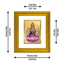 Load image into Gallery viewer, DIVINITI Vijaya Lakshmi Gold Plated Wall Photo Frame| DG Frame 101 Size 1 Wall Photo Frame and 24K Gold Plated Foil| Religious Photo Frame Idol For Prayer, Gifts Items (15CMX13CM)
