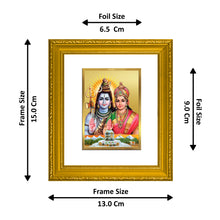 Load image into Gallery viewer, DIVINITI Shiva Parvati-2 Gold Plated Wall Photo Frame| DG Frame 101 Size 1 Wall Photo Frame and 24K Gold Plated Foil| Religious Photo Frame Idol For Prayer, Gifts Items (15CMX13CM)
