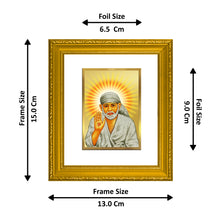 Load image into Gallery viewer, DIVINITI Sai Baba Gold Plated Wall Photo Frame| DG Frame 101 SIZE 1 Wall Photo Frame and 24K Gold Plated Foil| Religious Photo Frame Idol For Prayer, Gifts Items (15CMX13CM)
