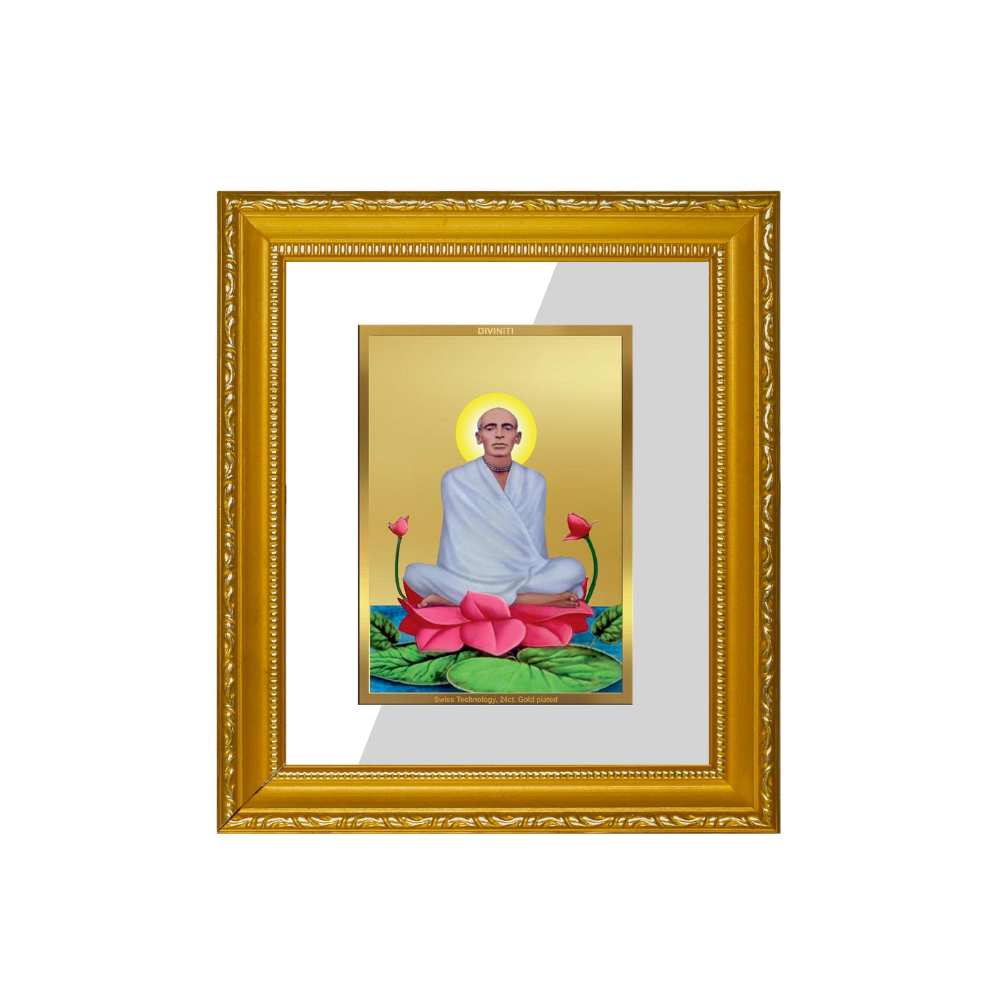 DIVINITI 24K Gold Plated Foil Ram Thakur Wall Photo Frame Religious Photo Frame Idol for Home & Office Decor Prayer, Gifts Items DG 101 Size 1 (15.3x14.9 CM)