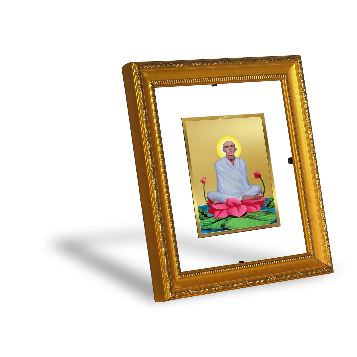 DIVINITI 24K Gold Plated Foil Ram Thakur Wall Photo Frame Religious Photo Frame Idol for Home & Office Decor Prayer, Gifts Items DG 101 Size 1 (15.3x14.9 CM)