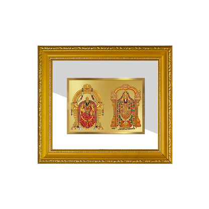 DIVINITI 24K Gold Plated Foil Padmavati & Tirupati Balaji Wall Photo Frame Religious Photo Frame Idol for Home & Office Decor Prayer, Gifts Items DG 101 Size 1 (15.3x14.9 CM)