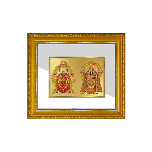 DIVINITI 24K Gold Plated Foil Padmavati & Tirupati Balaji Wall Photo Frame Religious Photo Frame Idol for Home & Office Decor Prayer, Gifts Items DG 101 Size 1 (15.3x14.9 CM)