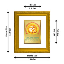 Load image into Gallery viewer, DIVINITI Om Gayatri Mantra Gold Plated Wall Photo Frame| DG Frame 101 Size 1 Wall Photo Frame and 24K Gold Plated Foil| Religious Photo Frame Idol For Prayer, Gifts Items (15CMX13CM)
