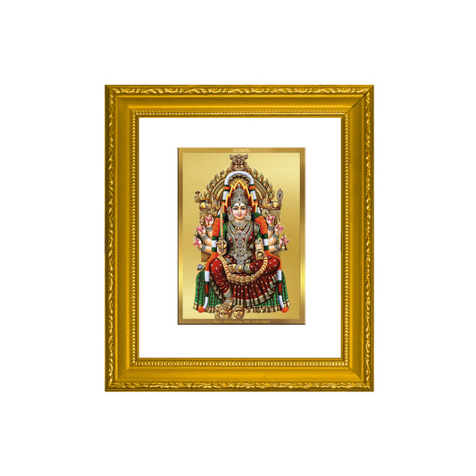 DIVINITI 24K Gold Plated Foil Samayapuram Mariamman Wall Photo Frame Religious Photo Frame Idol for Home & Office Decor Prayer, Gifts Items DG 101 Size 1 (15.3x14.9 CM)