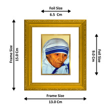 Load image into Gallery viewer, DIVINITI Mother Teresa Gold Plated Wall Photo Frame| DG Frame 101 Wall Photo Frame and 24K Gold Plated Foil| Religious Photo Frame Idol For Prayer, Gifts Items (15.5CMX13.5CM)

